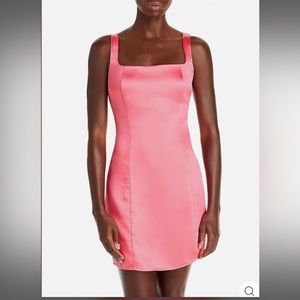 NWT Aqua (Bloomingdale’s) Satin Pink Bodycon Dress size Xs